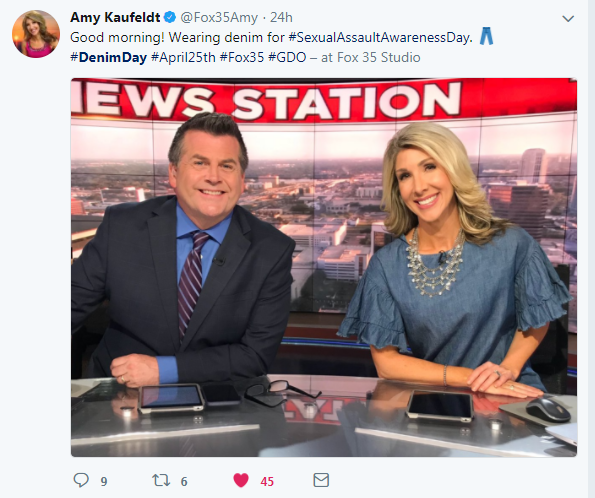Tweet of Amy Kaufeldt on Denim Day