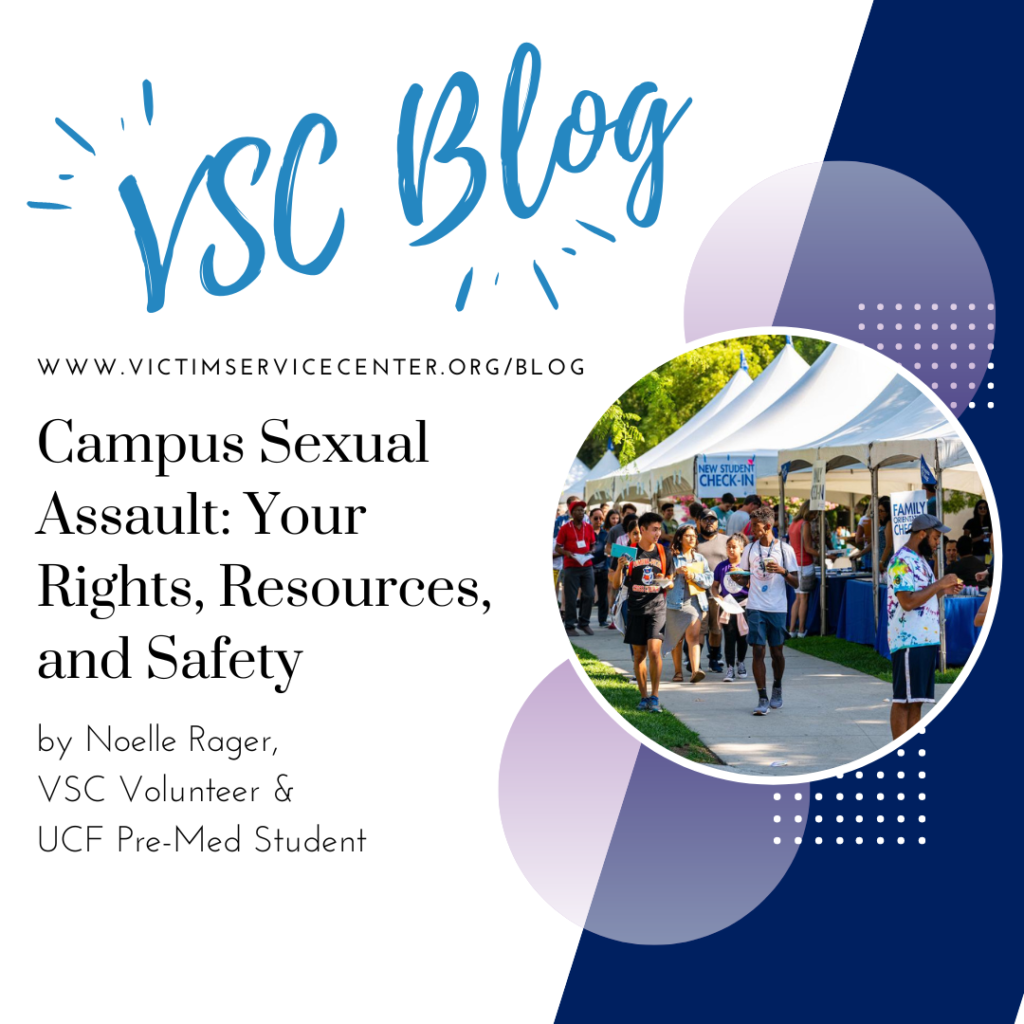 Learn about college campus safety, the Title IX civil rights law, and safety planning. An overview is included of campus-specific resources for students at the University of Central Florida, Valencia College, Rollins College, Seminole State College, Full Sail University, and Ana G. Mendez University.
